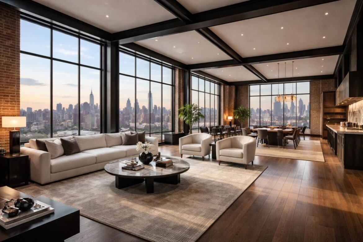 Mariah Carey Tribeca penthouse interior showcasing luxury design and New York City skyline views